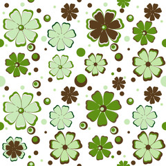 Background with green flowers. Vector Illustration