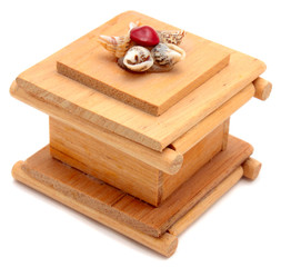wooden box on white background