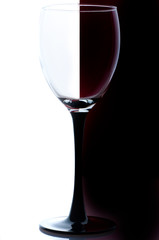 red wine on glass/ isolated