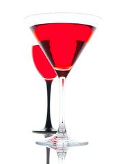 red wine on glass