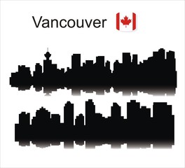 Fototapeta premium Detailed vector silhouette city. Vancouver.