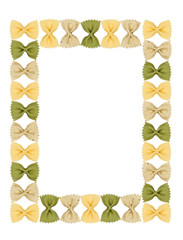 Frame pasta similar to a butterfly.