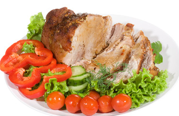 Roast pork with vegetables