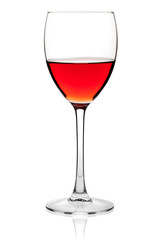 Rose wine in a glass