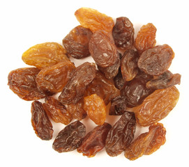 Raisins isolated on white