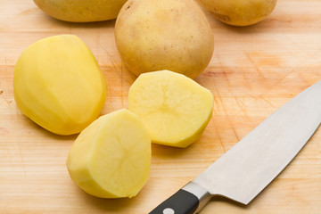 Peeled potatoes