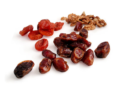 Dried fruits and walnuts.