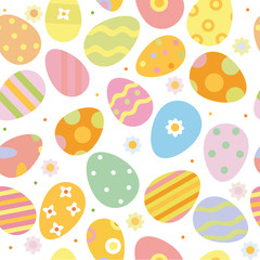 Easter seamless pattern with eggs