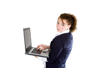 Fototapeta premium Using the laptop