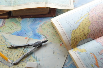 map and pensil