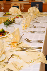 Set table in the dining room