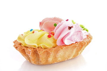 sweet cake   over white background
