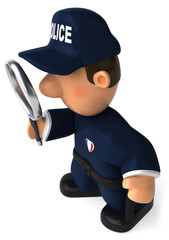 Policier et loupe