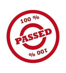 100 percent passed stamp
