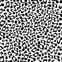 Seamless background with music notes.