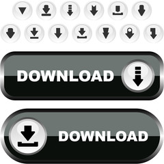 Download buttons. Vector set.