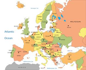 Political map of Europe
