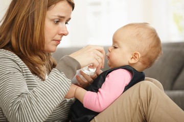 Mother  and baby daughter portrait