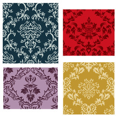 damask seamless pattern set