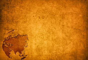 aged asia map-grunge artwork