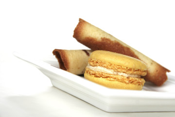 Biscuits et macaron au citron