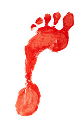stamp of red colored foot