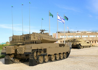 Merkava - Israeli battle tank in the  Yad LaShiryon,  tank museum in Latrun area, central Israel. 