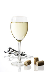 White wine with corks