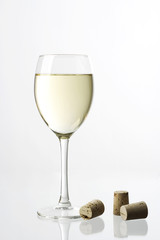 White wine with corks