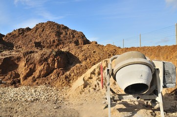 bétonnière sur un chantier