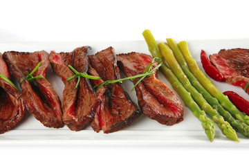 meat on white plate