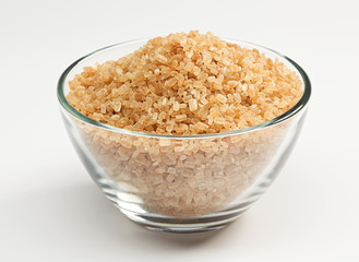 Cane sugar in a glass bowl