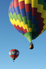 Fototapeta premium Hot air balloons are flying during a festival