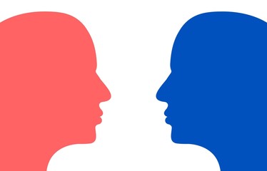 male and female head