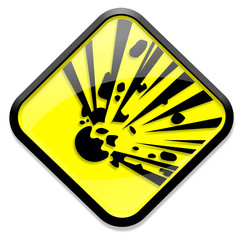 Explosive caution sign