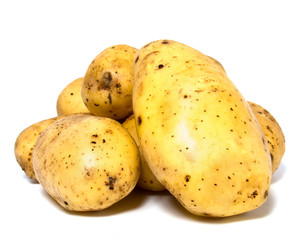 potatoes isolated on white background