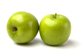 green apples isolated on white background