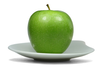 Apfel auf Unterteller