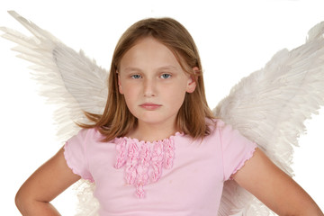 angry little fairy angel girl