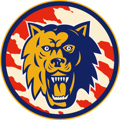 Angry wolf with scratch marks