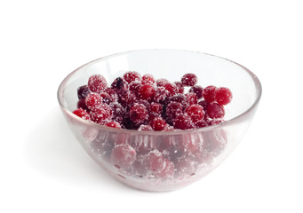 Cranberry in sugar, a white background