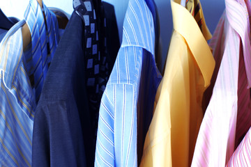 Mix color Shirt and Tie on Hangers