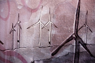 Graffiti Windkraftanalge