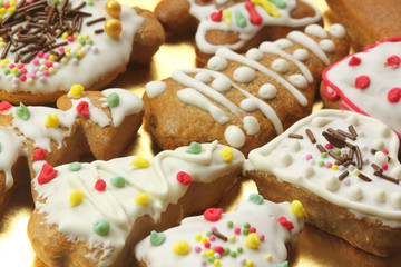 Gingerbread colorful cookies