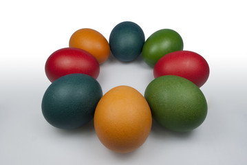 Circle of Coloured Easter Eggs