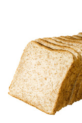 tranches de pain sur fond blanc