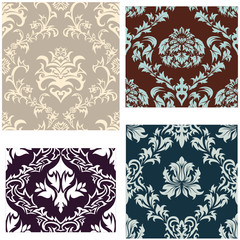 damask seamless pattern set