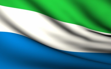 Flying Flag of Sierra Leone | All Countries Collection |