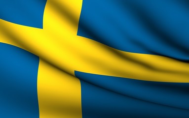 Flying Flag of Sweden | All Countries Collection |