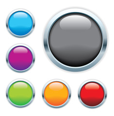 Round glossy web button icons